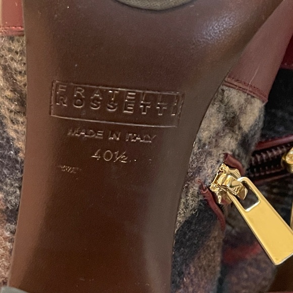 NWOT Fratelli Rosetti Burgundy Flannel Tassel Boots sz 40.5 - Picture 6 of 11